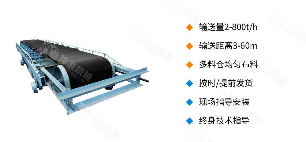 可逆配仓带式输送机优势特点 可逆配仓带式输送机优势特点